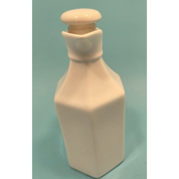 White Ceramic Cruet Vinegar Oil Milk Glass Set Pottery Pourer 1 Stopper Xcell - Picture 5 of 16